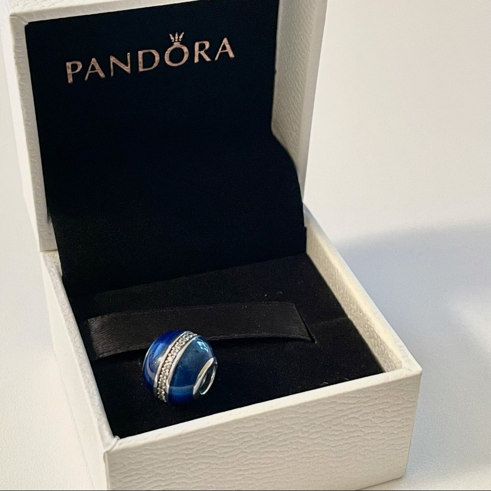 Pandora orbit blue enamal charm.